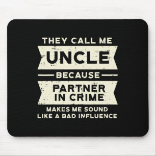 Partner In Crime Bad Influence Funny Fathers Day M Mouse Mat