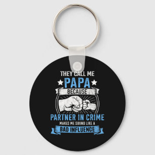 Partner In Crime For Grandpa Fathers Day Birthday  Key Ring