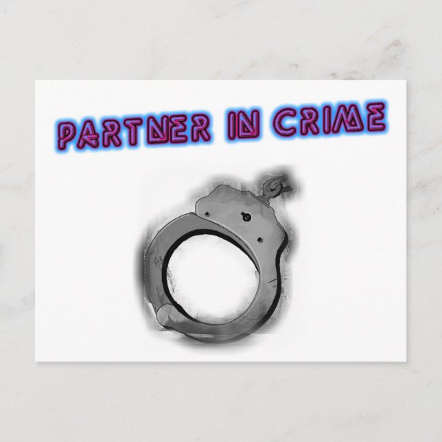 Partner In Crime Left Handcuff Postcard (Front)