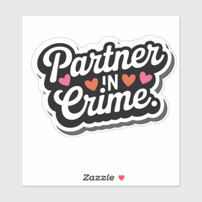 Partner in Crime Retro Friendship Sticker (Sheet)