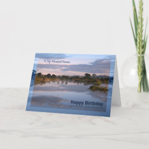 Partner, Lake at dawn Birthday card