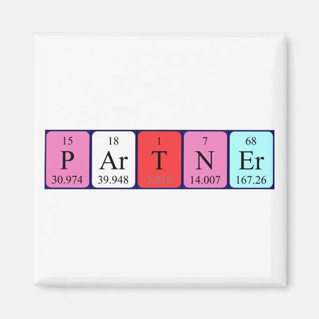 Partner periodic table name magnet (Front)