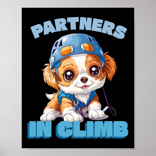 Partners In Climb Funny Rock Climbing Design For A Poster (Front)