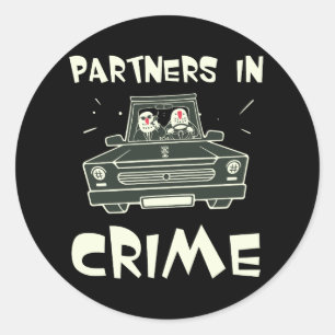 Partners in Crime Best Friends Matching BFF Outfit Classic Round Sticker