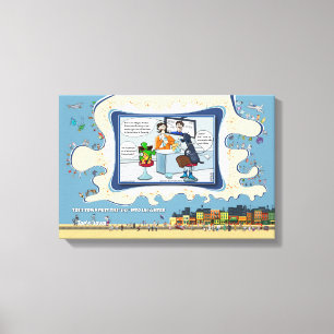Partners in Crime Literal Wordplay Humor 18x12 Canvas Print