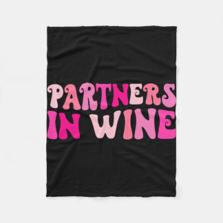 Partners In Wine Drinking Bachelorette Party Match Fleece Blanket
