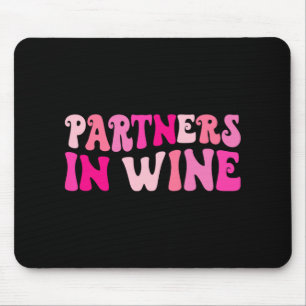 Partners In Wine Drinking Bachelorette Party Match Mouse Mat