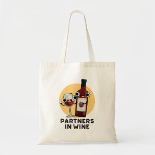 Partners In Wine Funny Drink Pun  Tote Bag