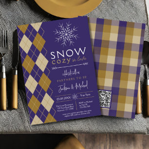 Partners to Be Grandpa Chic Winter Wedding Shower Invitation