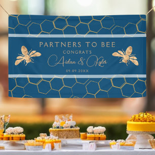 Partners to Bee Indigo & Honeycomb Wedding Shower Banner