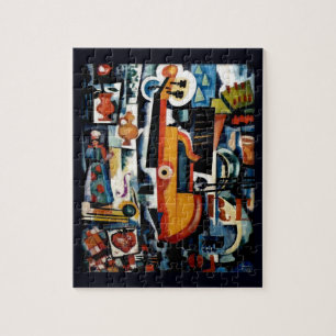 Parto da viola Bom Ménage ~1916 ~ Cubism Jigsaw Puzzle