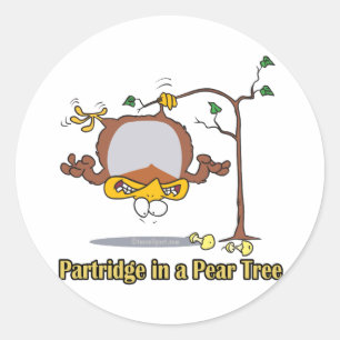 partridge in a pear tree 1st first day christmas classic round sticker