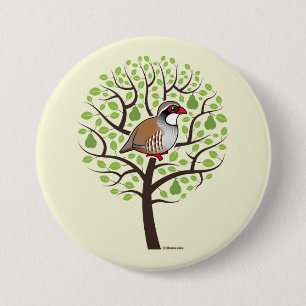 Partridge in a Pear Tree 7.5 Cm Round Badge
