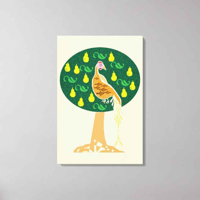Partridge in a pear tree canvas print (Front)