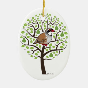 Partridge in a Pear Tree Ceramic Tree Decoration