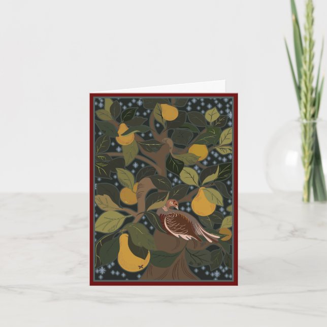 Partridge In A Pear Tree Christmas Card (Front)