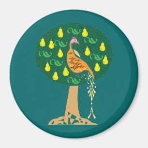 Partridge in a pear tree Christmas carol Magnet