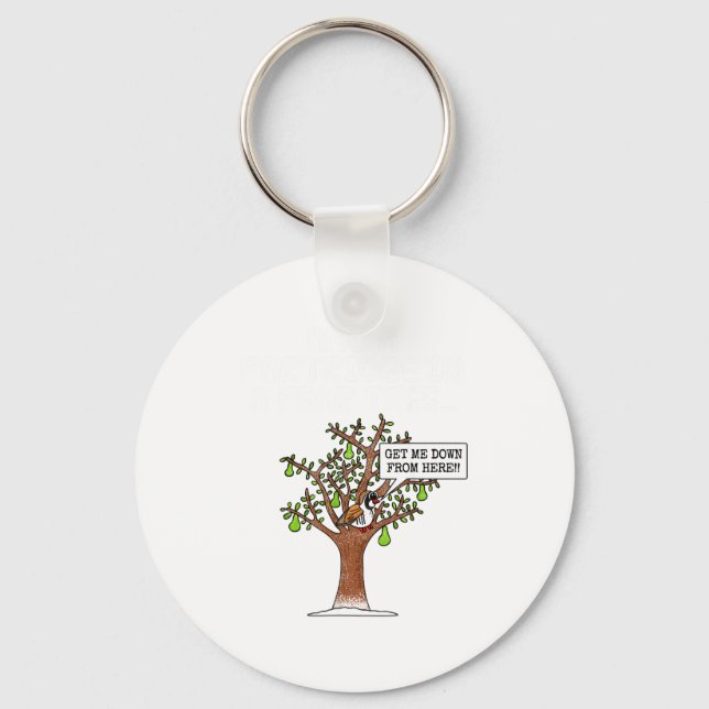 Partridge In A Pear Tree, Christmas Carol Singing  Key Ring (Front)