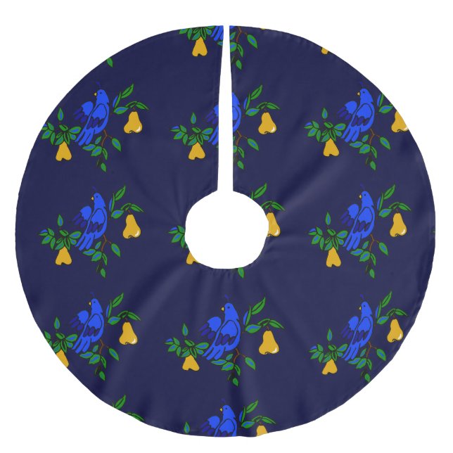 Partridge In A Pear Tree Christmas Tree Skirt (Front)