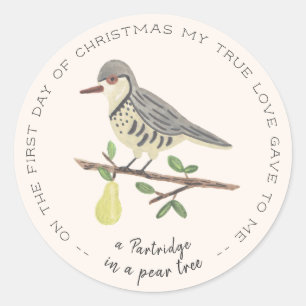 Partridge in a Pear Tree Classic Round Sticker