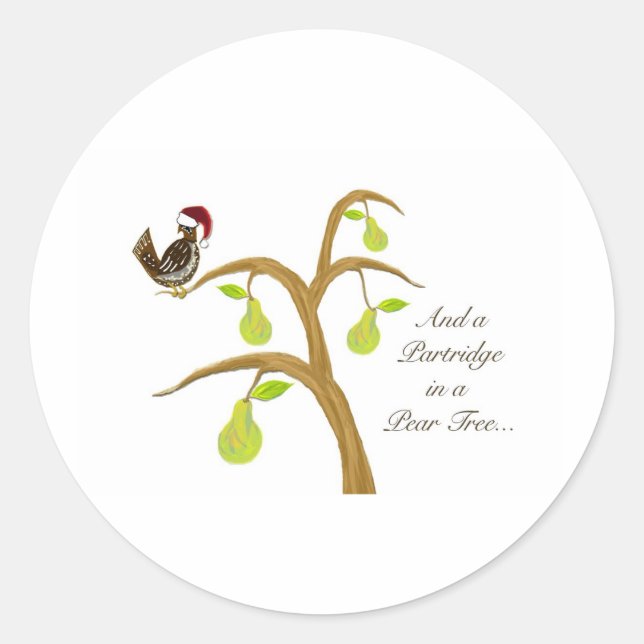 Partridge in a Pear Tree Classic Round Sticker (Front)