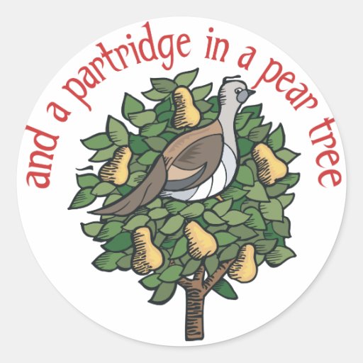 Image of Partridge in a Pear Tree Classic Round Sticker