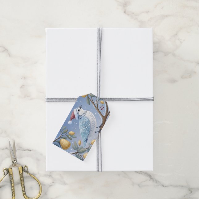 Partridge In A Pear Tree Gift Tag (With Twine)