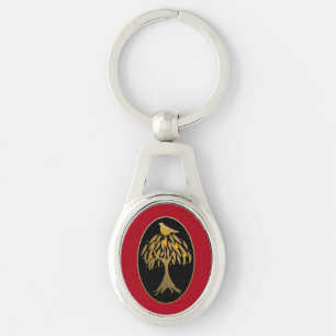 Partridge in a Pear Tree Gold Key Ring