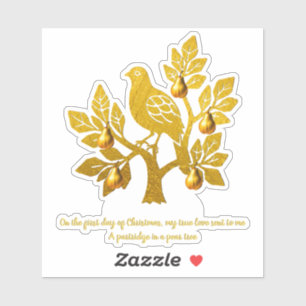 Partridge In A Pear Tree Golden Festive Christmas