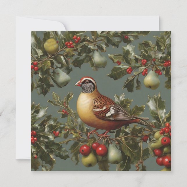 Partridge in a pear tree holiday card (Front)