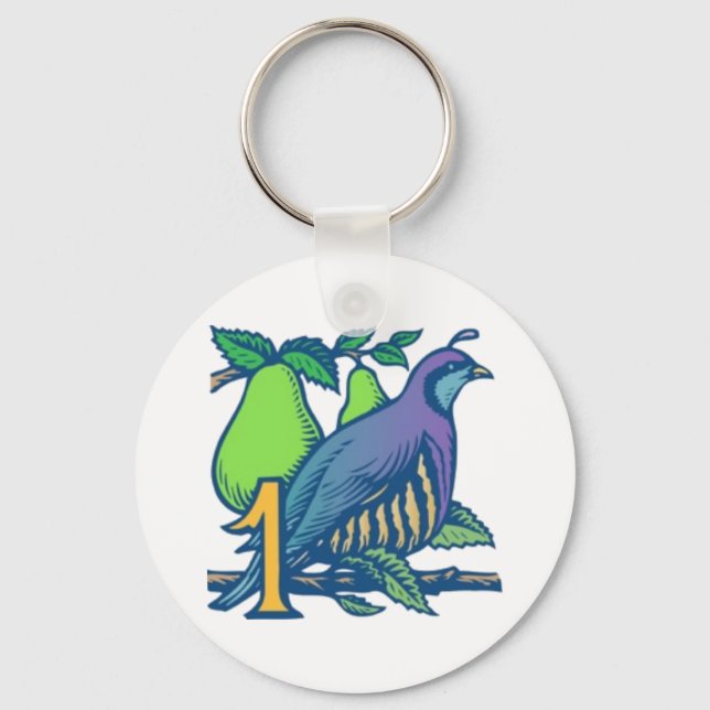 Partridge in a Pear Tree Key Ring (Front)