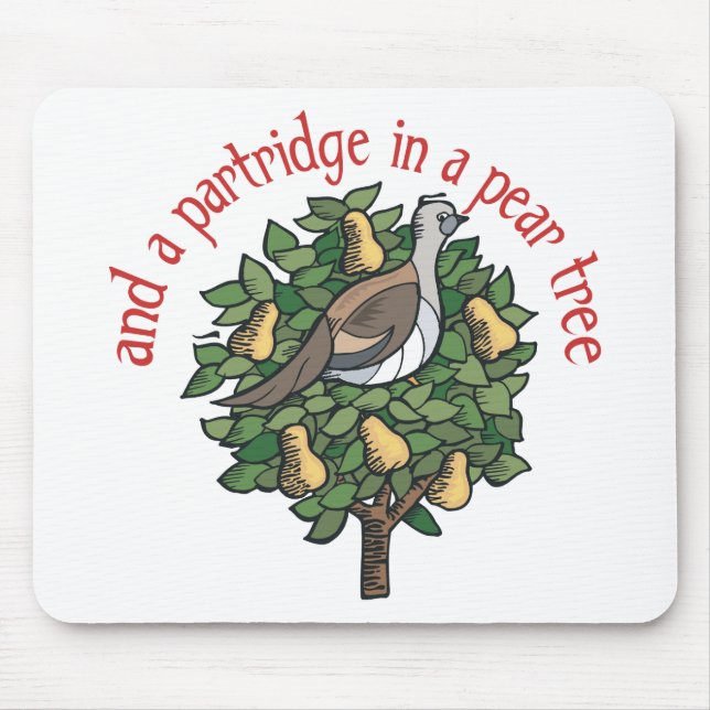 Partridge in a Pear Tree Mouse Mat (Front)