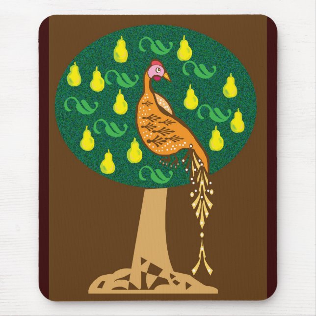 Partridge in a pear tree mouse mat (Front)