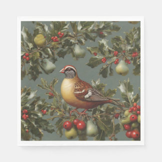 Partridge in a pear tree napkin