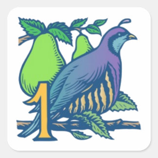 Partridge in a Pear Tree Square Sticker