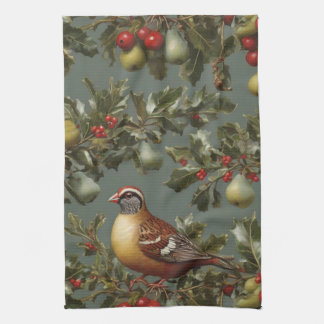 Partridge in a pear tree tea towel
