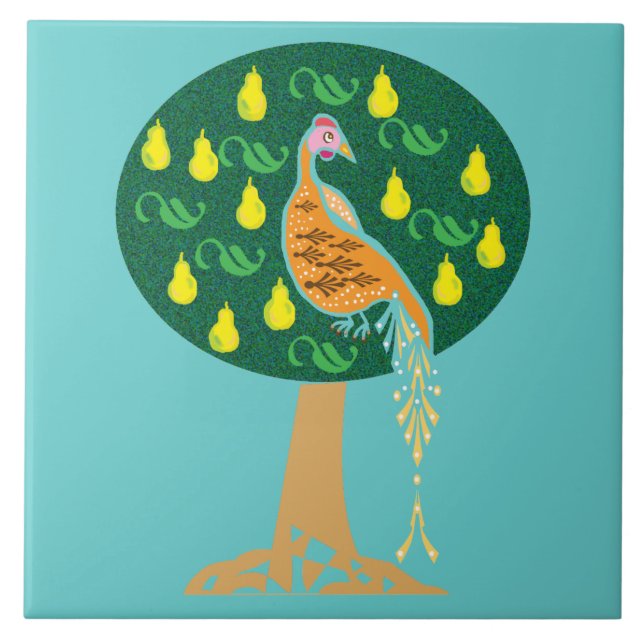 Partridge in a pear tree tile (Front)