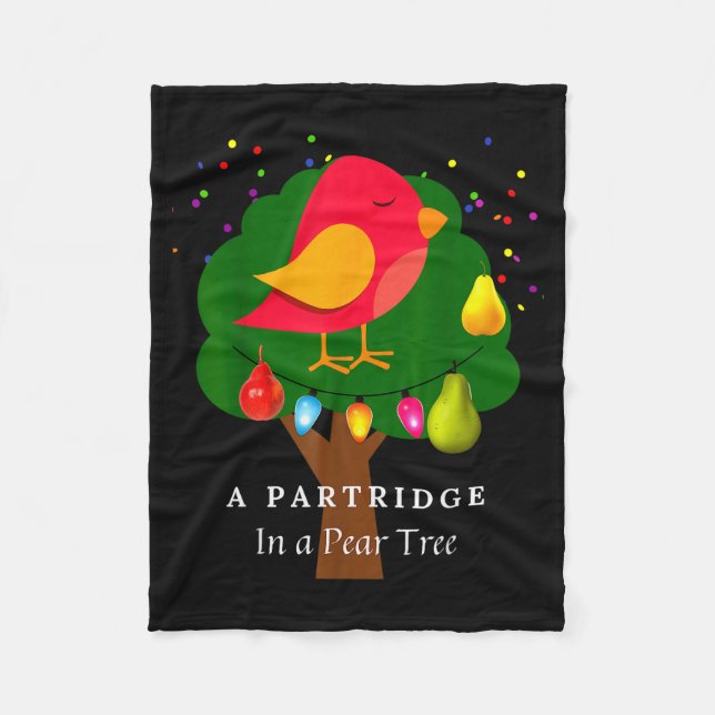 Partridge In A Pear Tree Twelve Days Of Christmas  Fleece Blanket (Front)