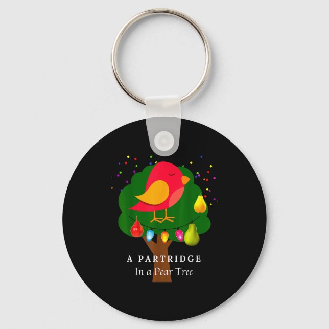 Partridge In A Pear Tree Twelve Days Of Christmas  Key Ring (Front)