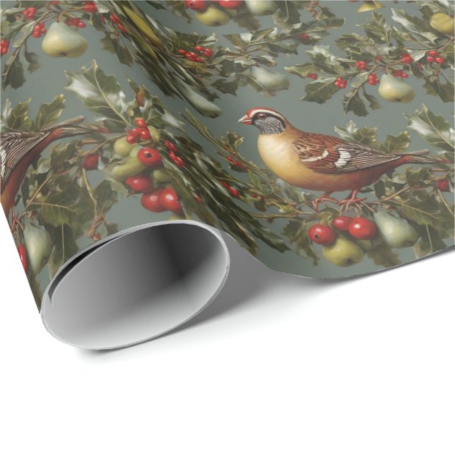 Partridge in a pear tree wrapping paper (Roll Corner)