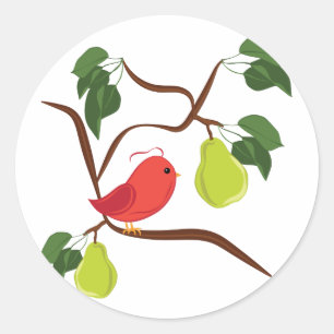 Partridge In Pear Tree Classic Round Sticker