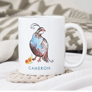 Partridge in Pear Tree Hand-Illustrated Christmas Coffee Mug