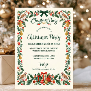 Partridge Pear Christmas Party Invitation