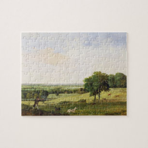 Partridge Shooting (oil on millboard) Jigsaw Puzzle