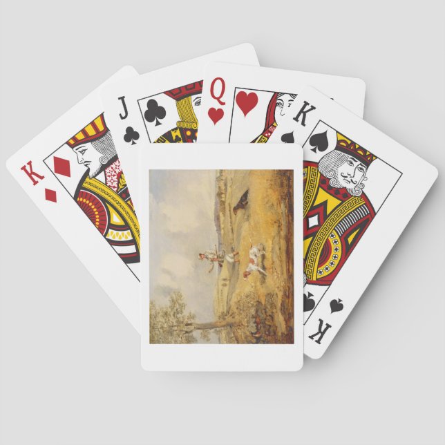 Partridge Shooting (oil on panel) Playing Cards (Back)