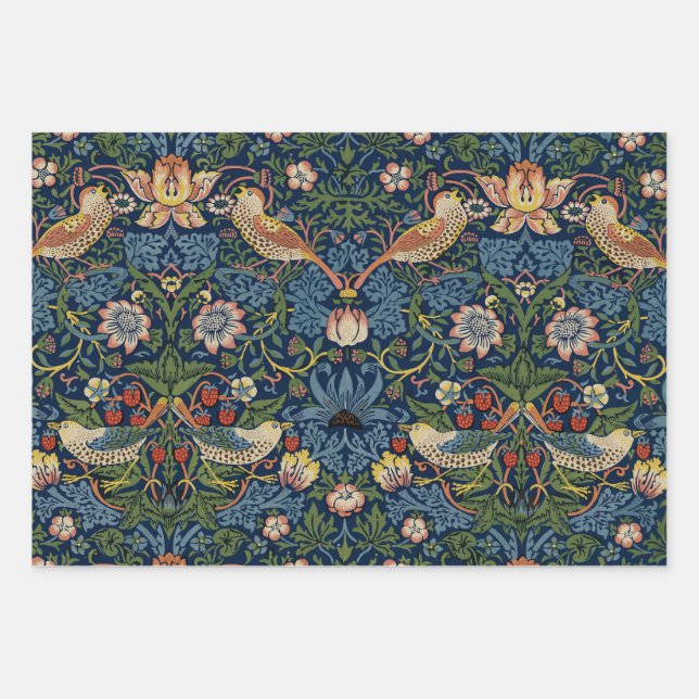 Partridges in a Floral Tree  Wrapping Paper Sheet (Front)