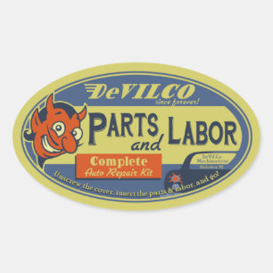Parts & Labour Oval Sticker