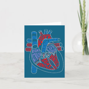 Parts Of Heart Anatomical Heart Gift For Cardiolog Card