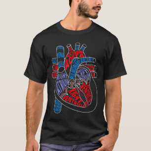 Parts Of Heart Anatomical Heart Gift For Cardiolog T-Shirt