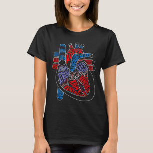 Parts Of Heart Anatomical Heart Gift For Cardiolog T-Shirt